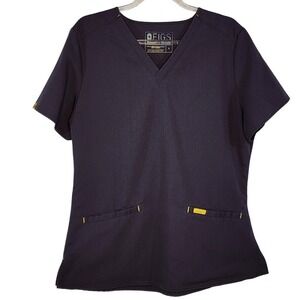 FIGS Graphite Gray Casma‎ 3 Pocket Scrub Uniform Top for Women Size Small